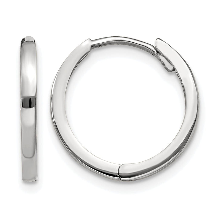 10k White Gold Hinged Earrings