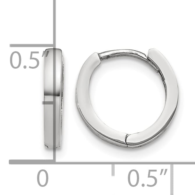 10k White Gold Hinged Hoop Earrings