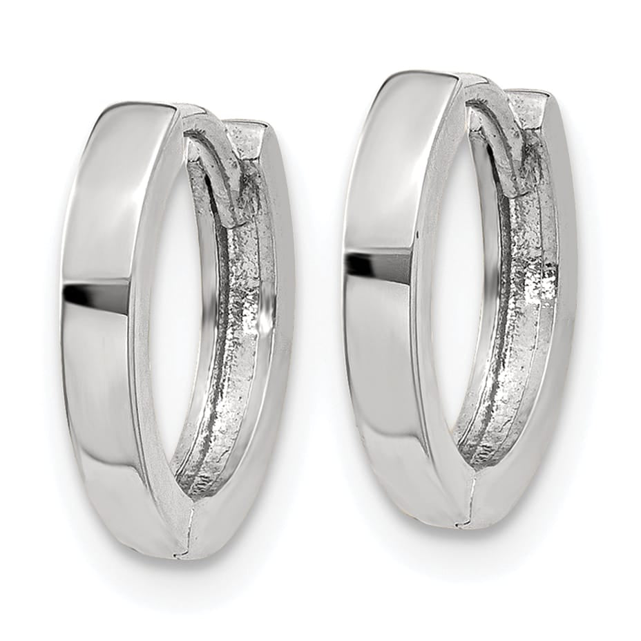 10k White Gold Hinged Hoop Earrings