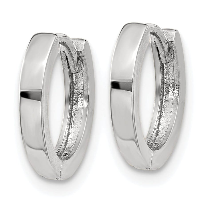 10k White Gold Hinged Hoop Earrings