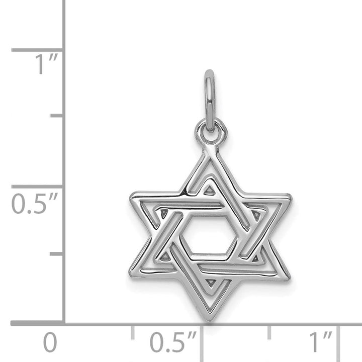 10K White Gold Jewish Star of David Charm
