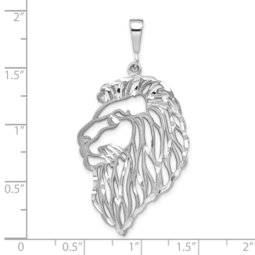 10K White Gold Large Cut-out Solid D.C. Lions Head Charm