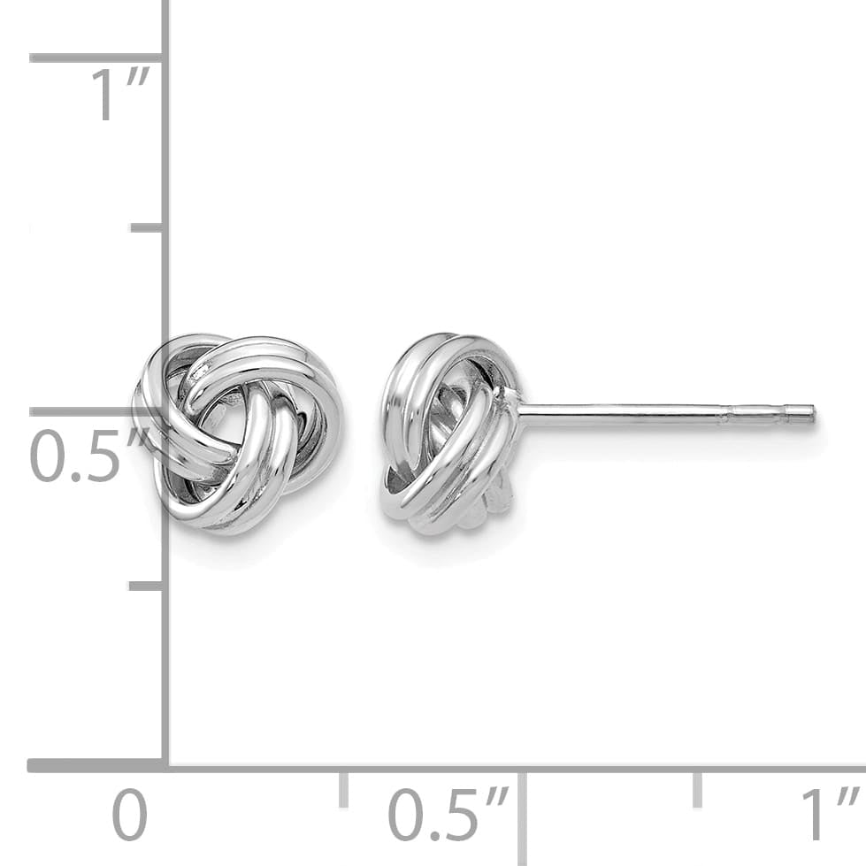 10k White Gold Love Knot Post Earrings