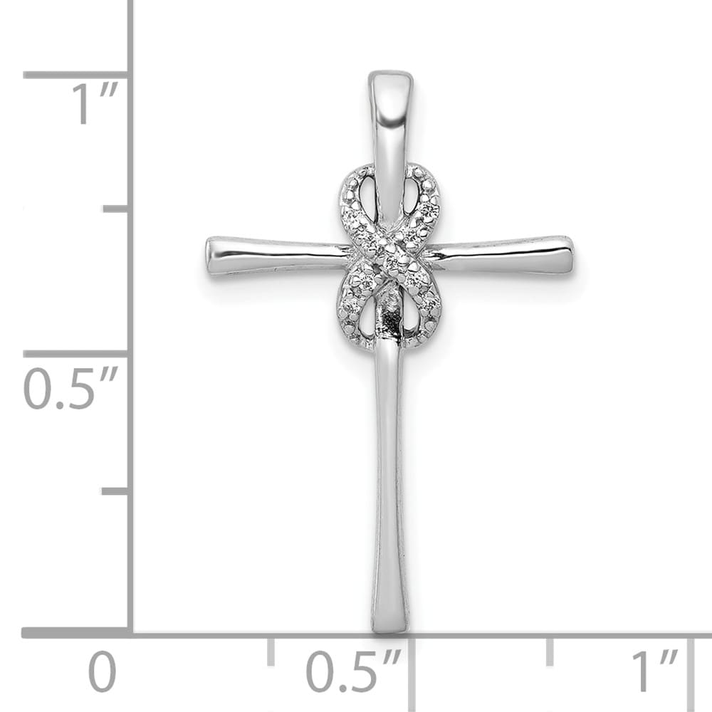 10K White Gold Medium .03 ct Diamond Infinity Cross Chain Slide