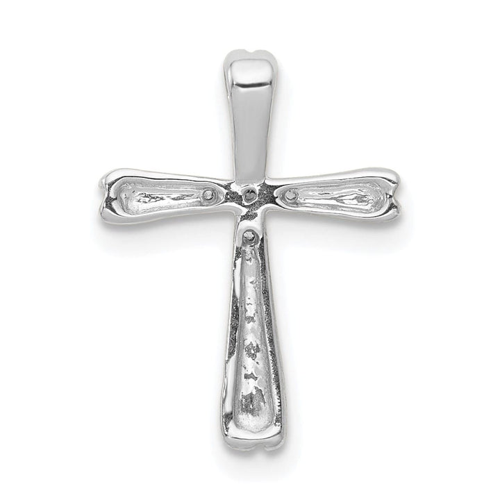 10K White Gold Medium 1/20 ct 5-Stone Diamond Cross Chain Slide