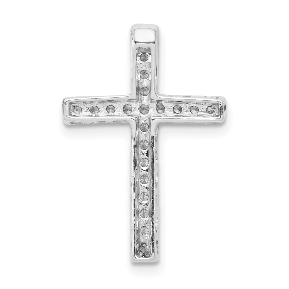 10K White Gold Medium 1/5 ct Diamond Latin Cross Slide Pendant