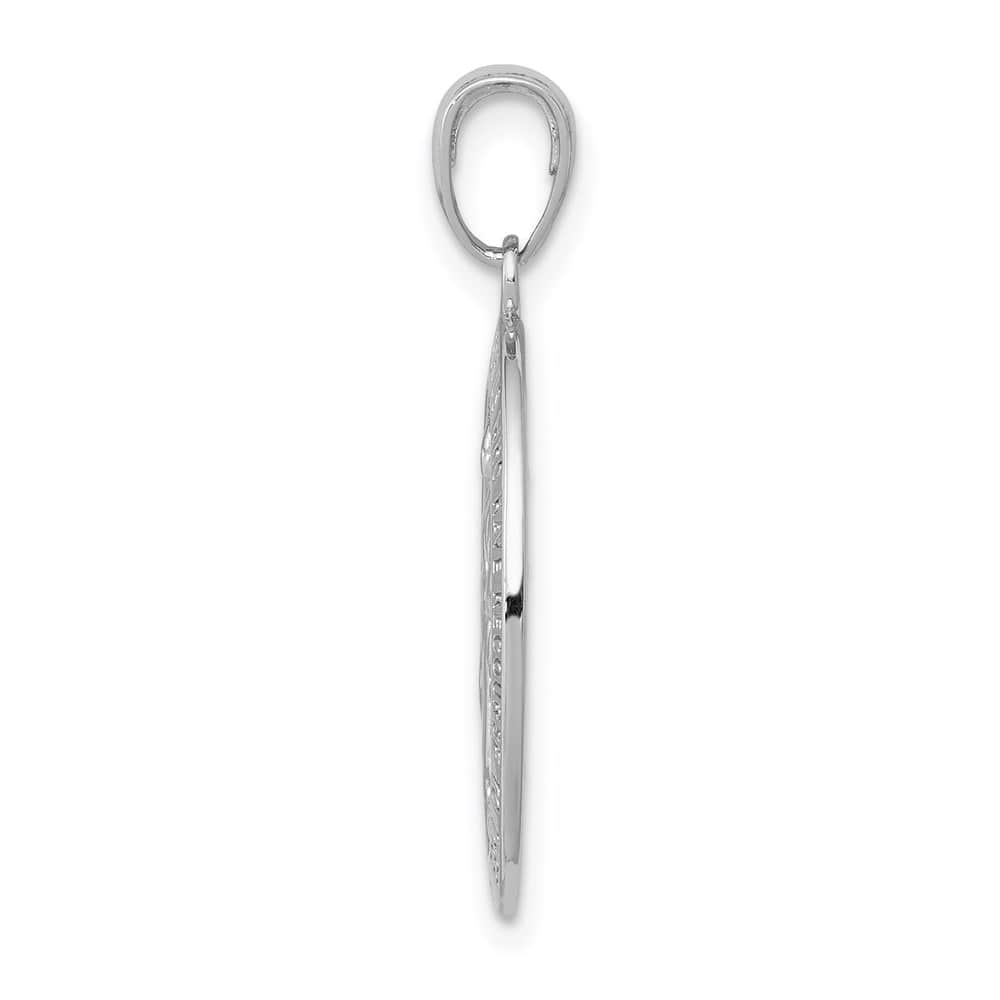 10K White Gold Oval Miraculous 21 mm x 14 mm Medal