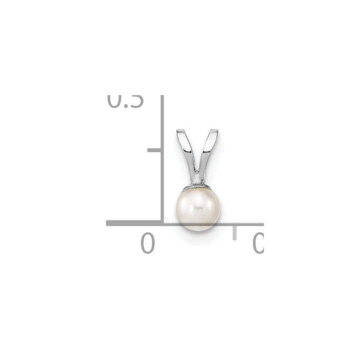 10K White Gold Petite White Round Freshwater Cultured Pearl Pendant