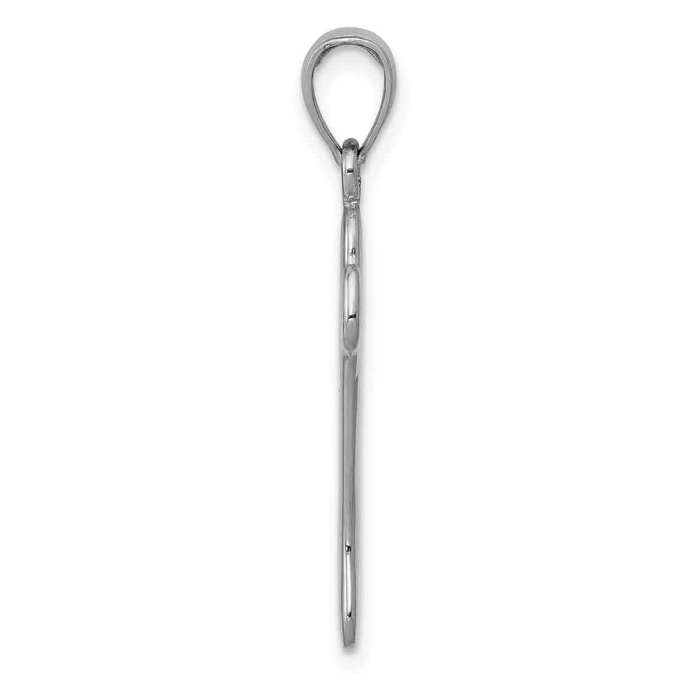 10K White Gold Polished 3-D Large Dog Bone Pendant