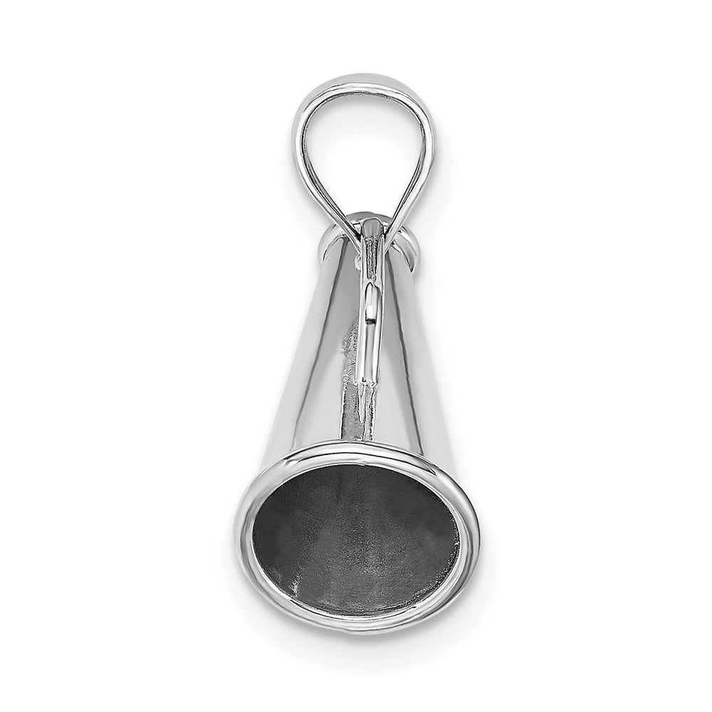 10K White Gold Polished 3-D Megaphone Pendant