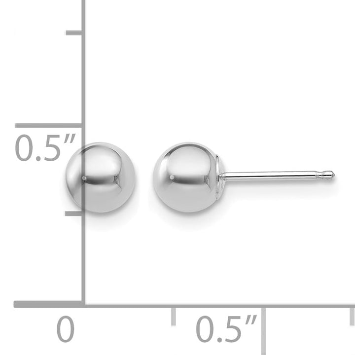 10k White Gold Polished 5mm Ball Post Earrings