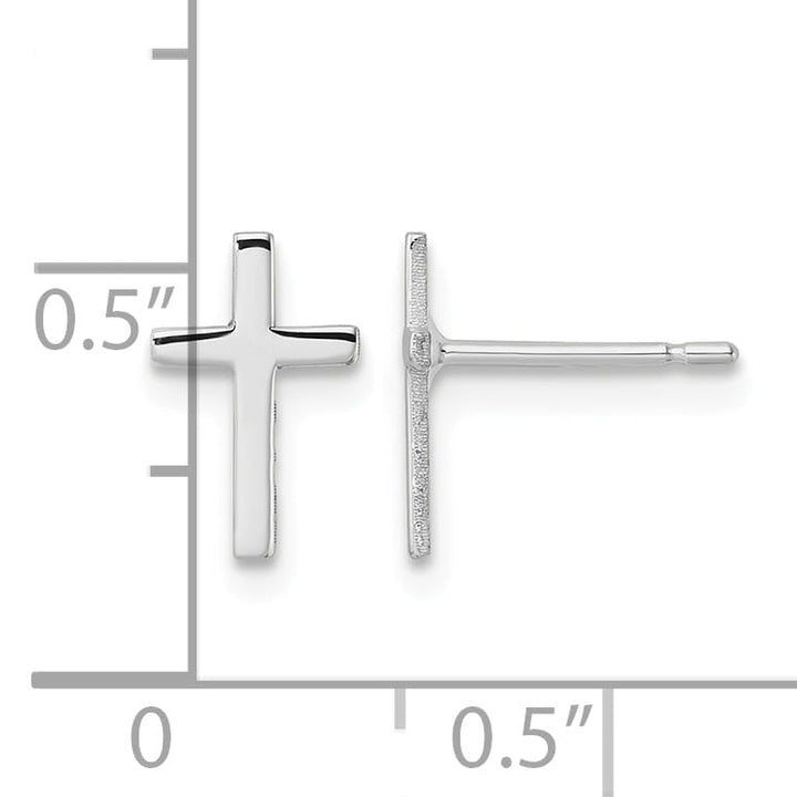 10k White Gold Polished Cross Post Earrings, 10mm (10REL172W)
