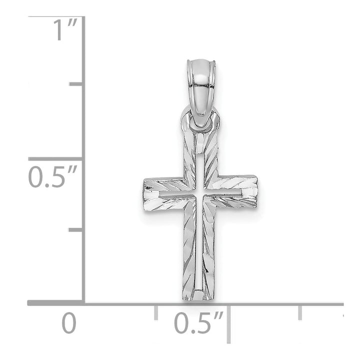 10K White Gold Polished D.C. Medium Latin Cross Charm
