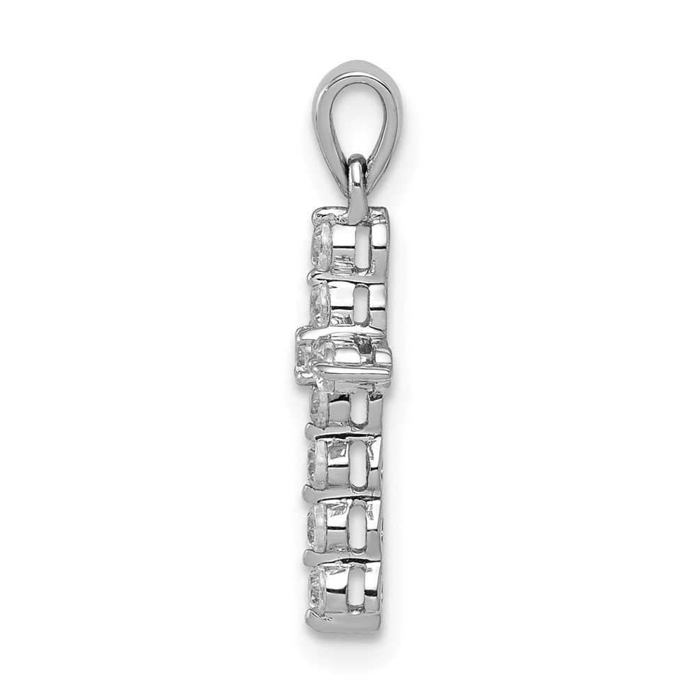 10K White Gold Polished Medium 1/4 ct Diamond Cross Pendant