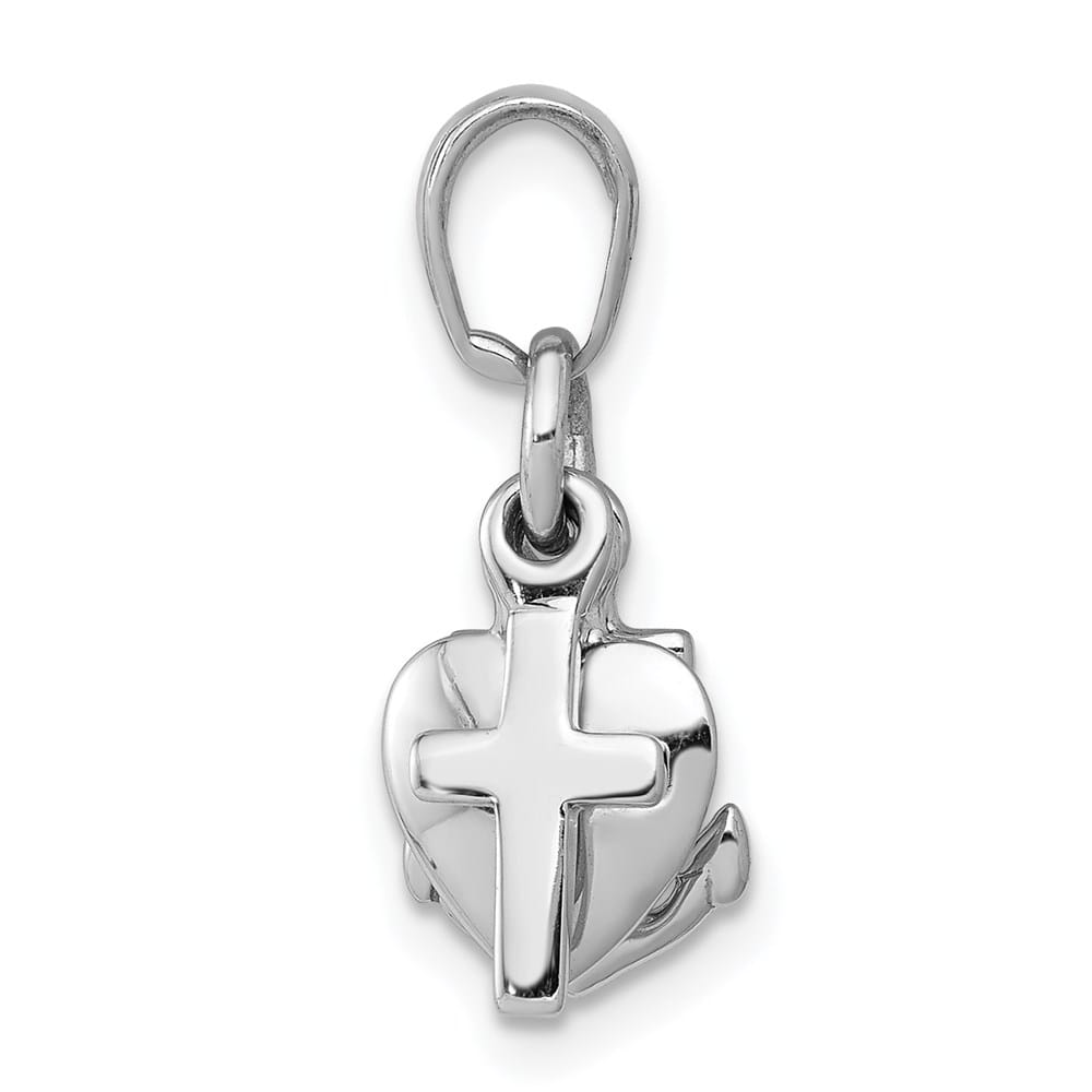 10K White Gold Polished Medium Faith, Hope and Charity Charm