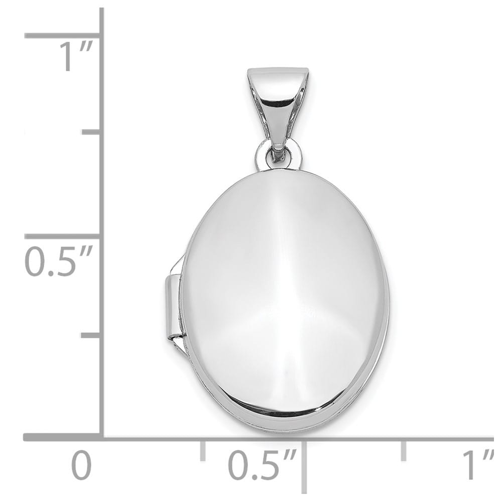 10K White Gold Polished Medium Oval Locket