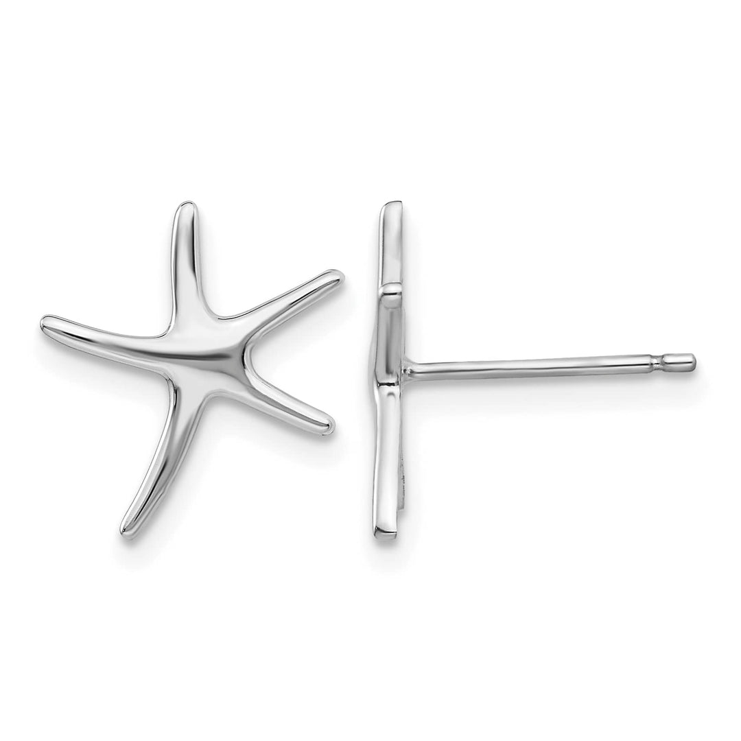 10k White Gold Polished Mini Starfish Post Earrings