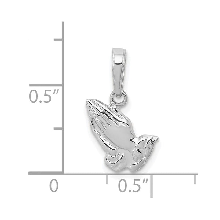10K White Gold Polished Praying Hands Pendant