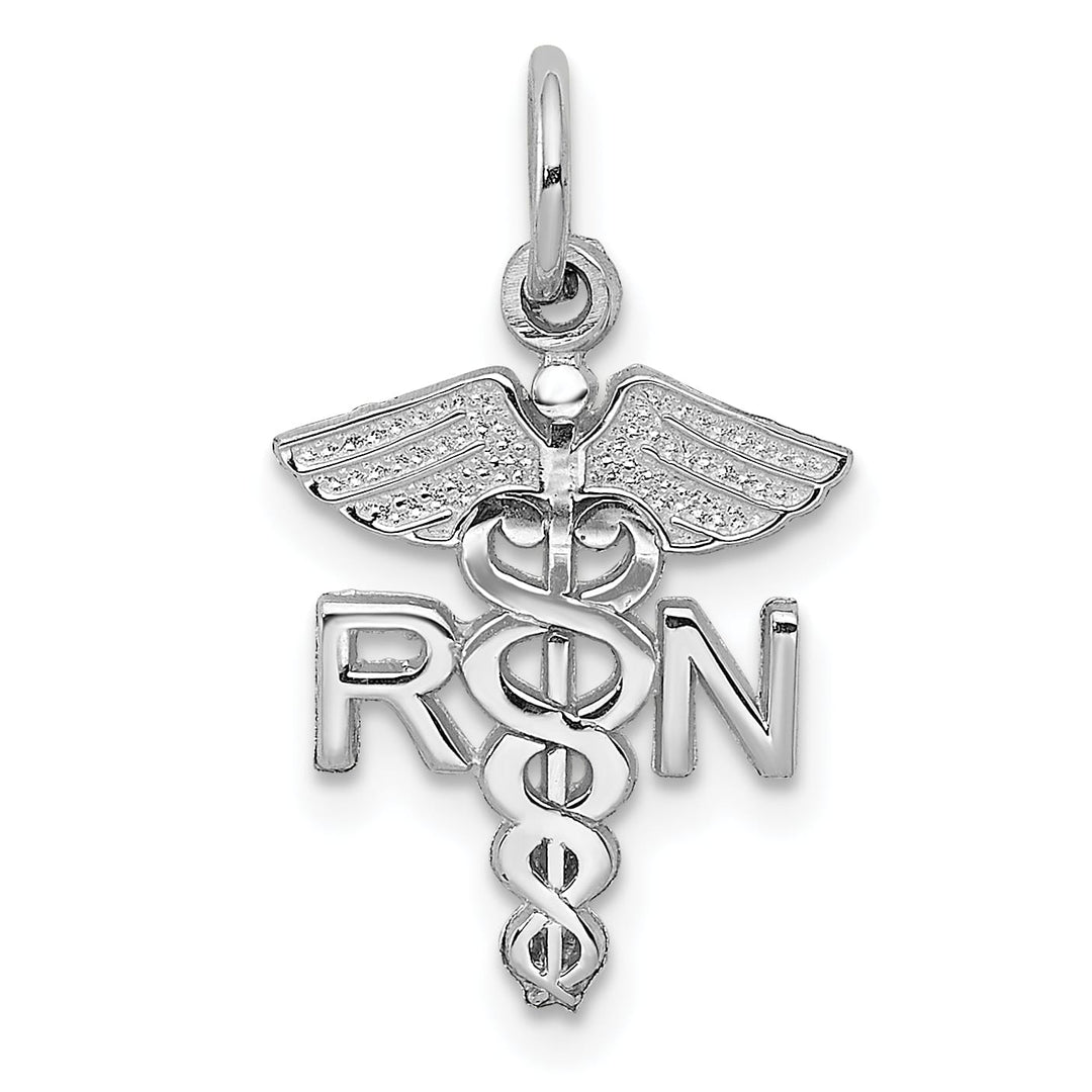 10K White Gold RN Charm