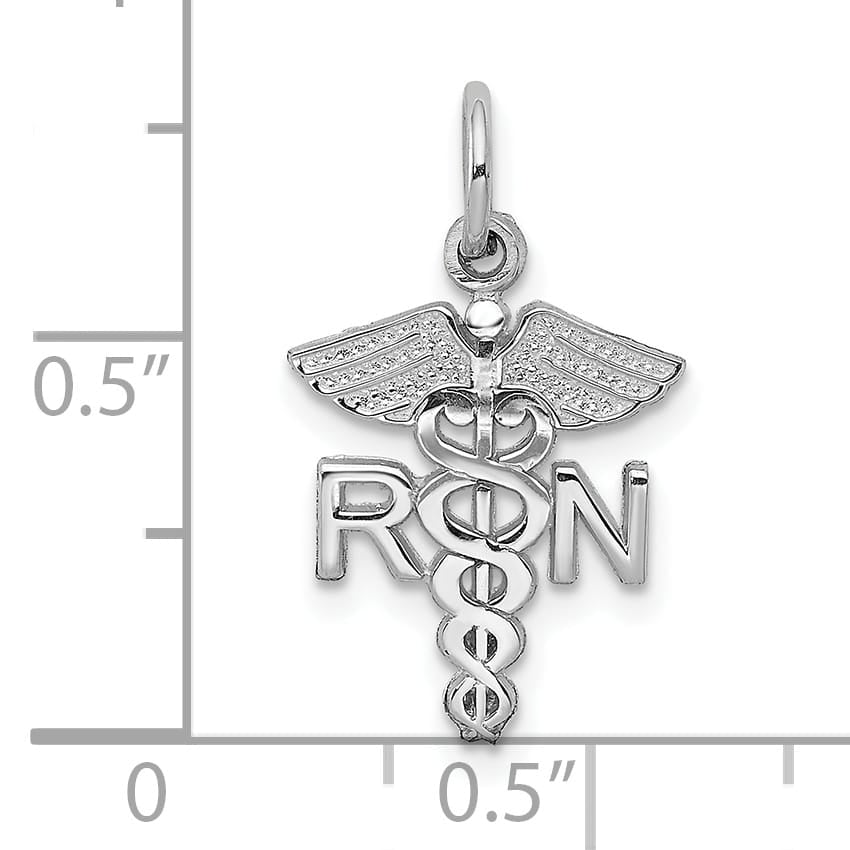 10K White Gold RN Charm