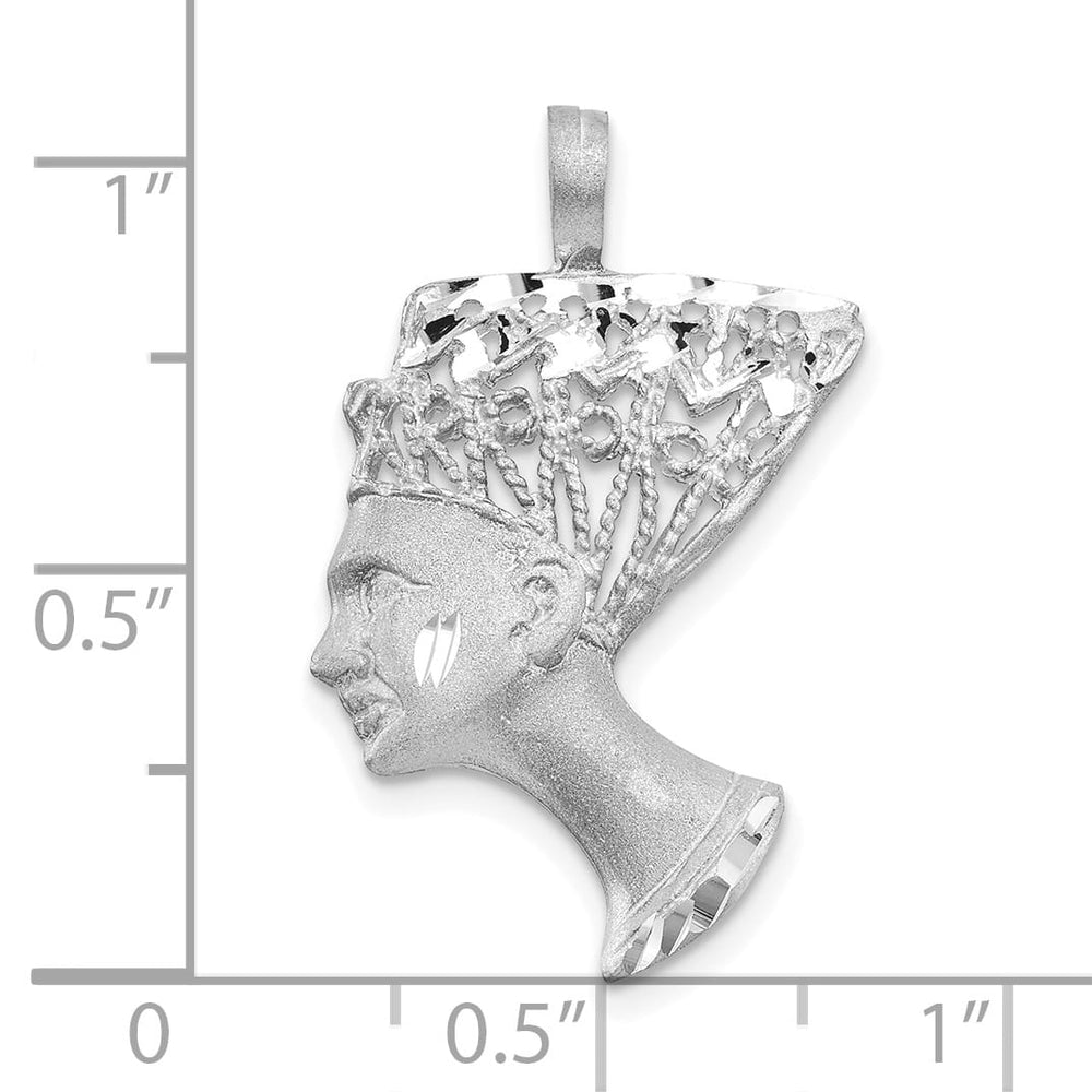10K White Gold Satin D.C. Nefertiti Pendant