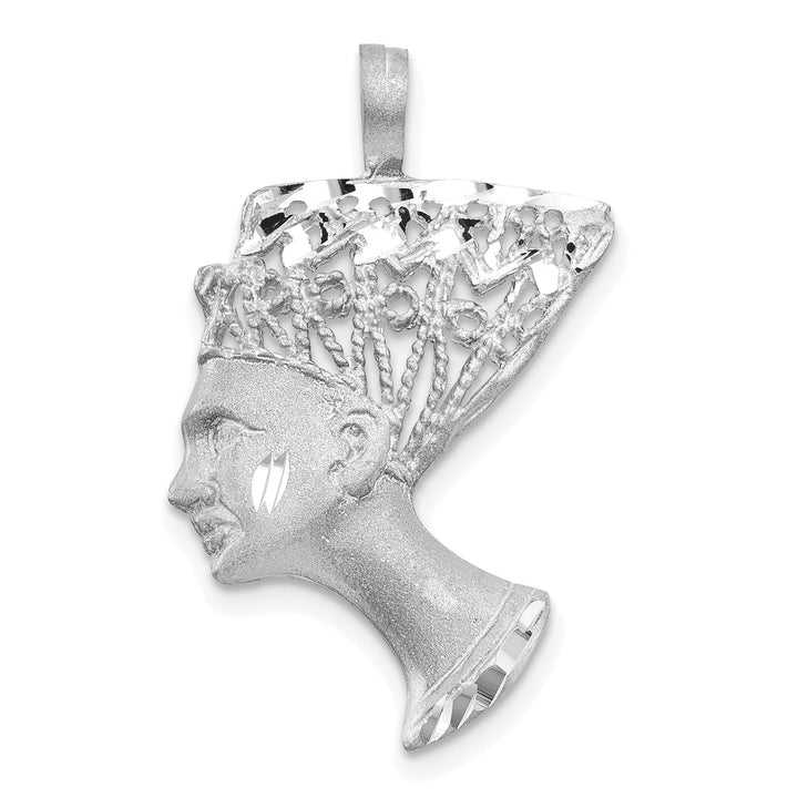 10K White Gold Satin D.C. Nefertiti Pendant