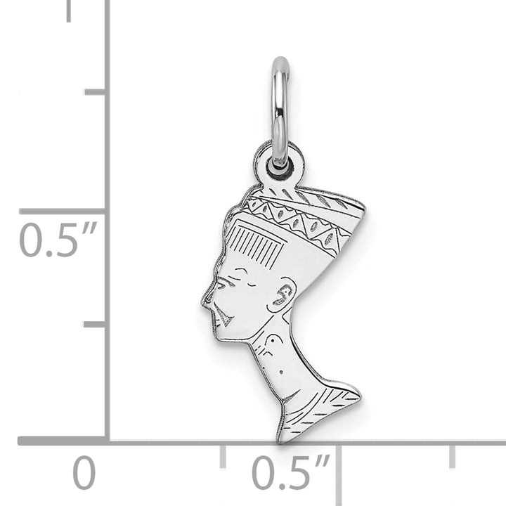 10K White Gold Solid Nefertiti Charm