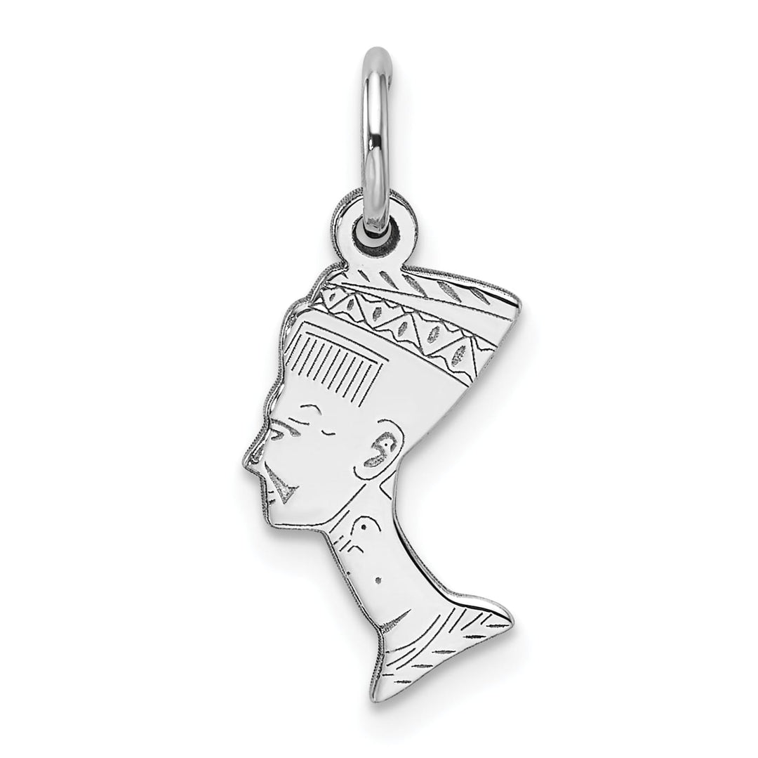 10K White Gold Solid Nefertiti Charm
