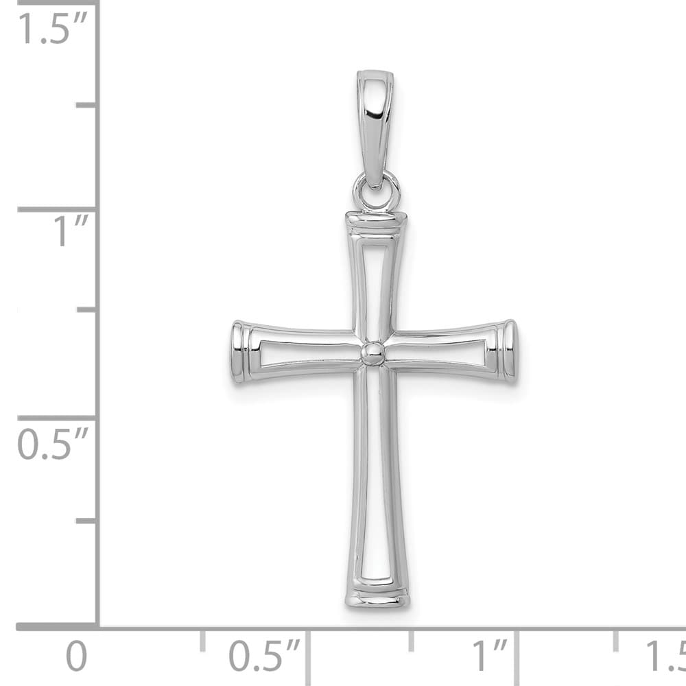 10K White Gold Solid Polished and Cut-Out Medium Latin Cross