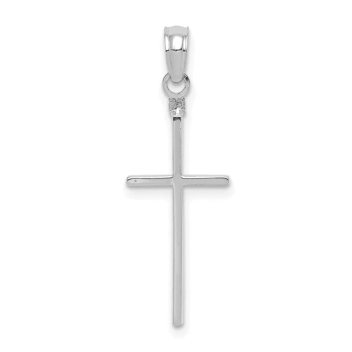 10K White Gold Solid Polished Extra Large Latin Cross Pendant