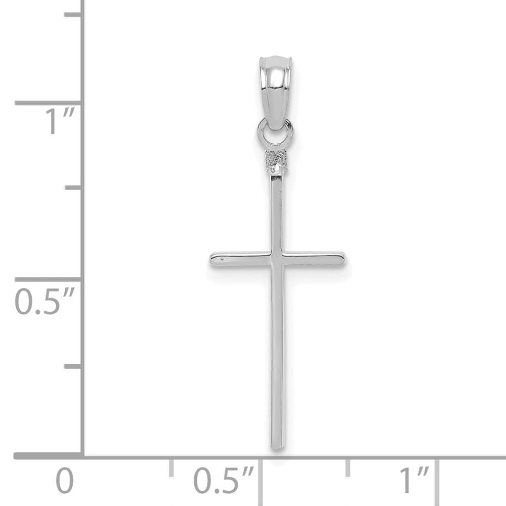 10K White Gold Solid Polished Extra Large Latin Cross Pendant