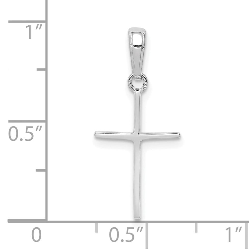 10K White Gold Solid Polished Extra Large Latin Cross Pendant