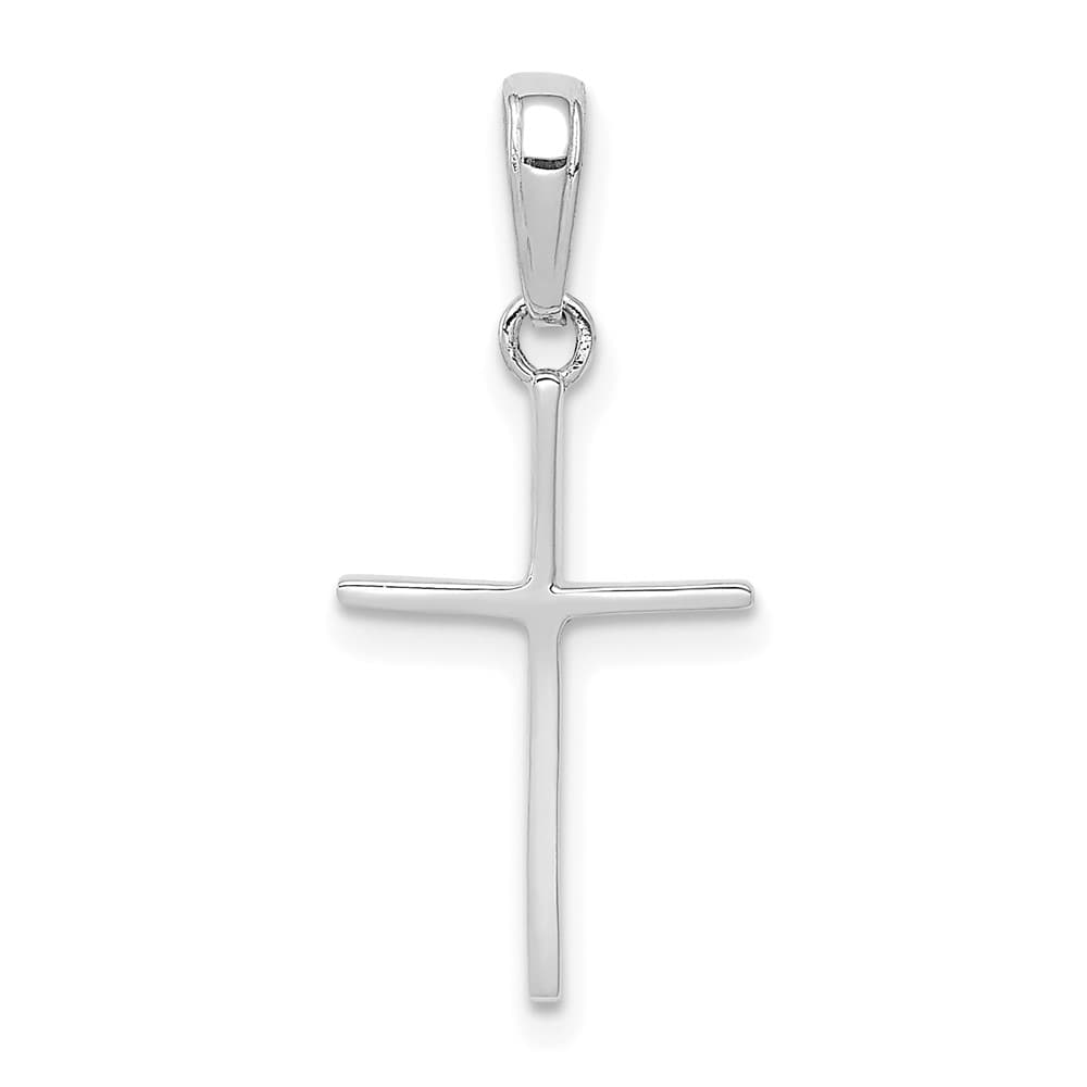 10K White Gold Solid Polished Extra Large Latin Cross Pendant
