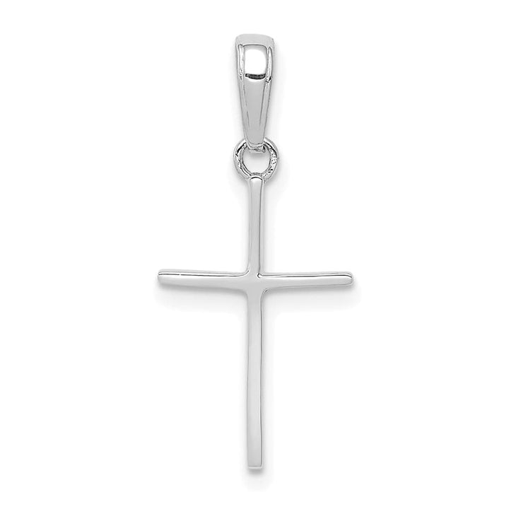 10K White Gold Solid Polished Extra Large Latin Cross Pendant