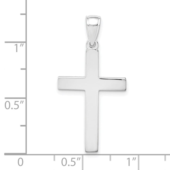 10K White Gold Solid Polished Extra Large Latin Cross Pendant
