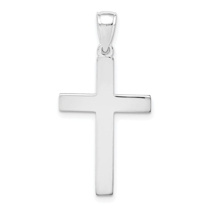 10K White Gold Solid Polished Extra Large Latin Cross Pendant