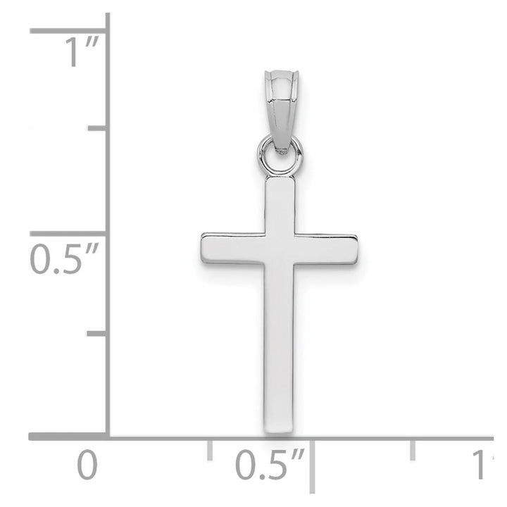 10K White Gold Solid Polished Extra Large Latin Cross Pendant