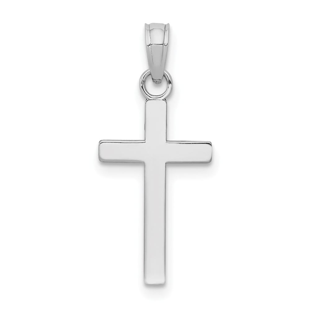 10K White Gold Solid Polished Extra Large Latin Cross Pendant