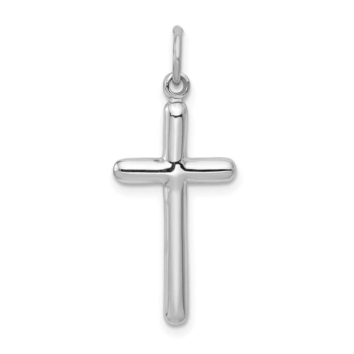 10K White Gold Solid Polished Large Latin Cross Pendant