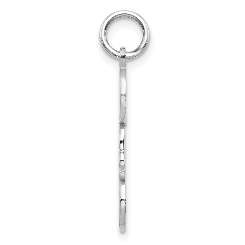 10K White Gold Solid Polished Medium DAD Vertical Charm