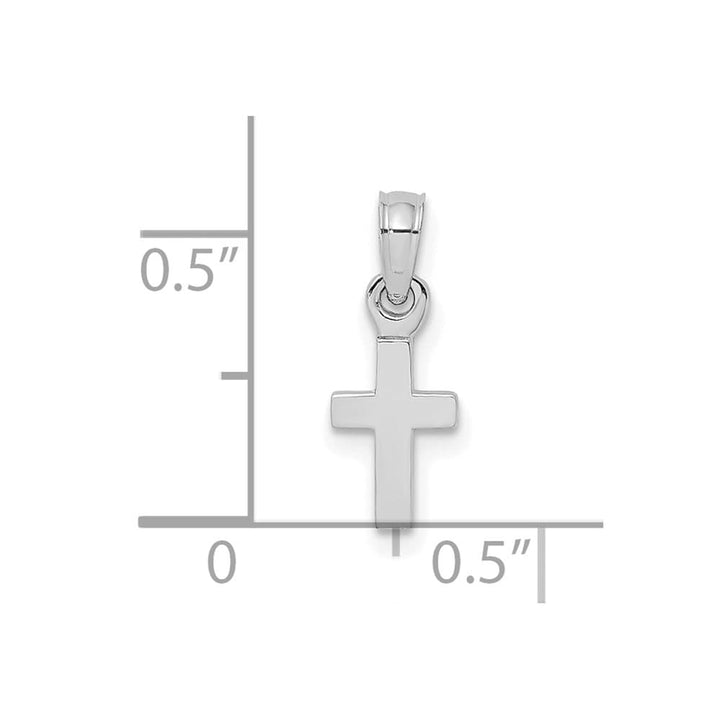 10K White Gold Solid Polished Medium Latin Cross Charm