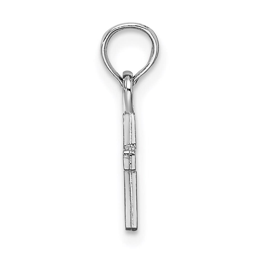 10K White Gold Solid Polished Medium Latin Cross Charm