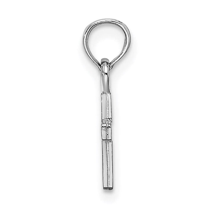 10K White Gold Solid Polished Medium Latin Cross Charm
