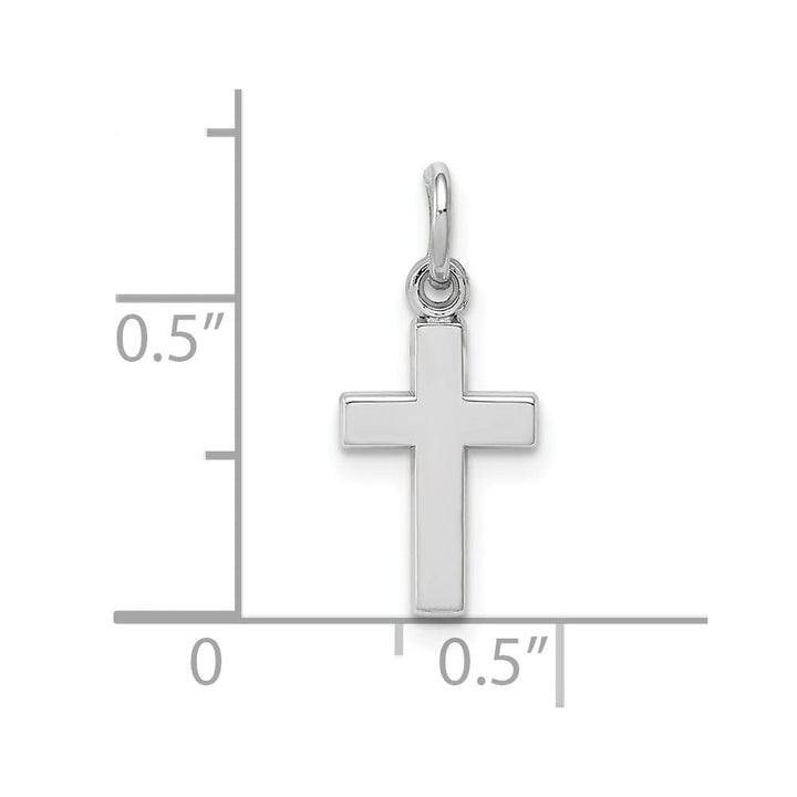 10K White Gold Solid Polished Medium Latin Cross Charm