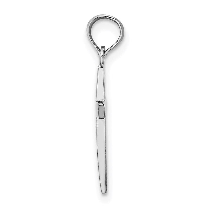 10K White Gold Solid Polished Medium Latin Cross Pendant