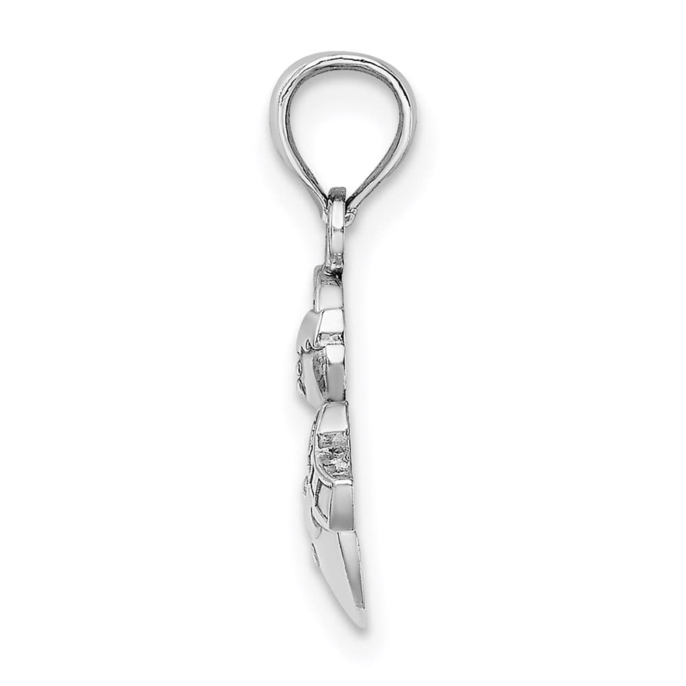 10K White Gold Solid Polished Medium Snowman Pendant