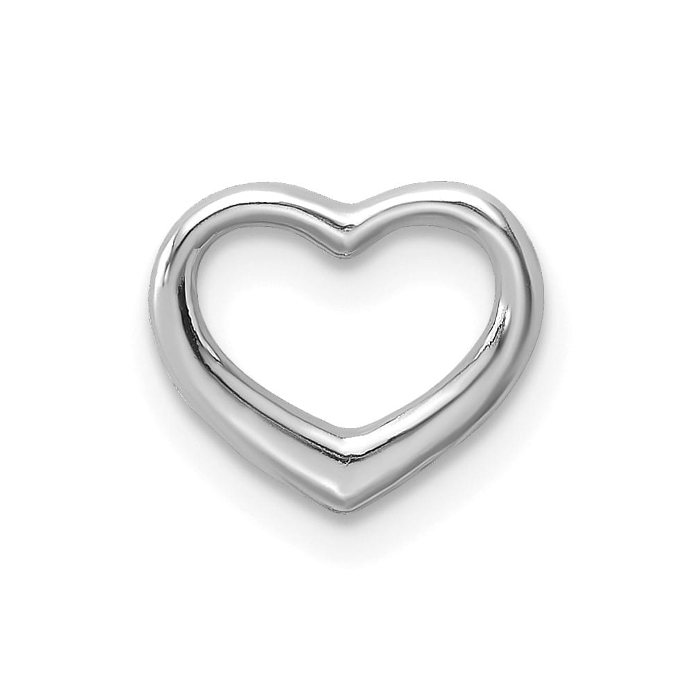 10K White Gold Solid Polished Petite Floating Heart Chain Slide