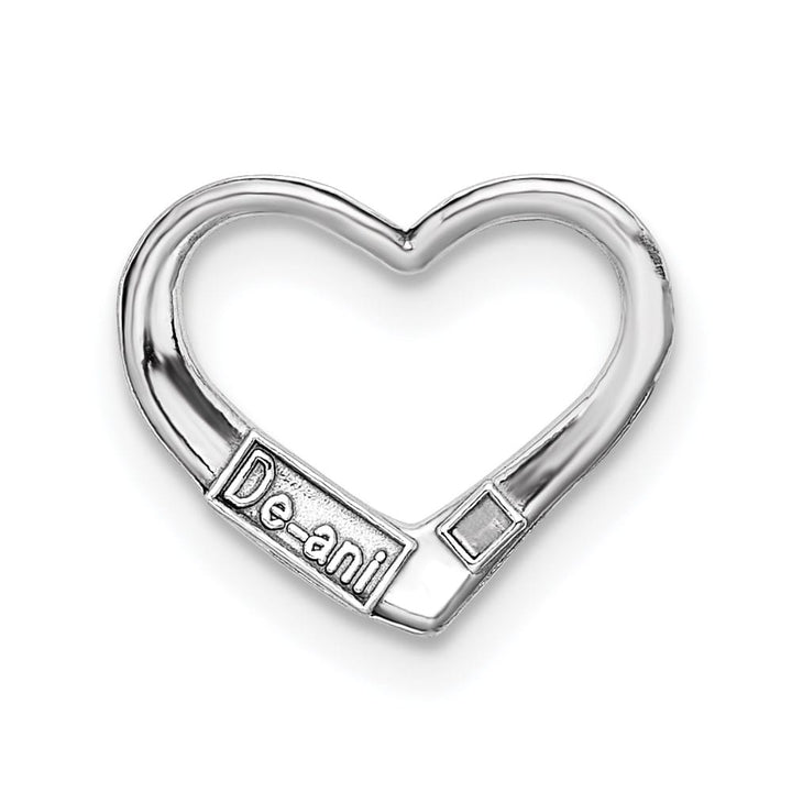 10K White Gold Solid Polished Small Floating Heart Chain Slide