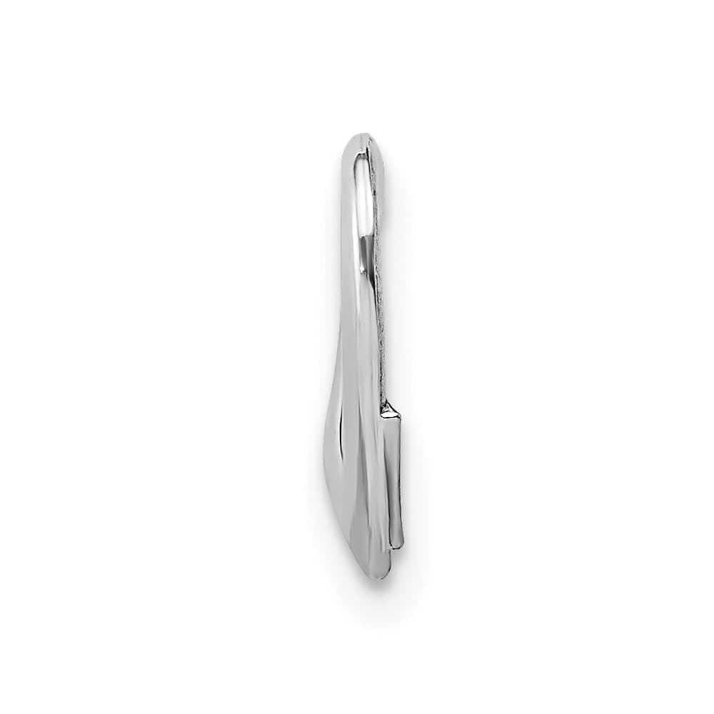 10K White Gold Solid Polished Small Floating Heart Chain Slide
