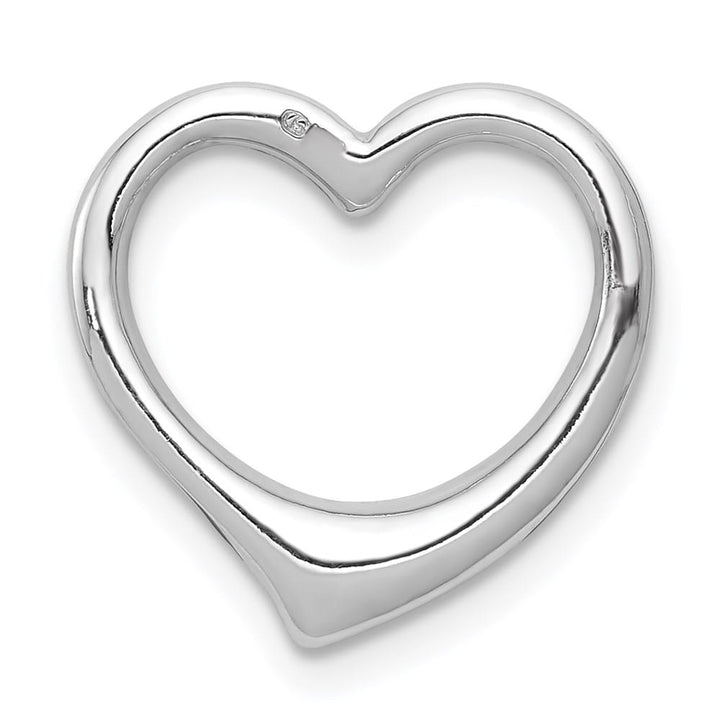 10K White Gold Solid Polished Small Floating Heart Chain Slide